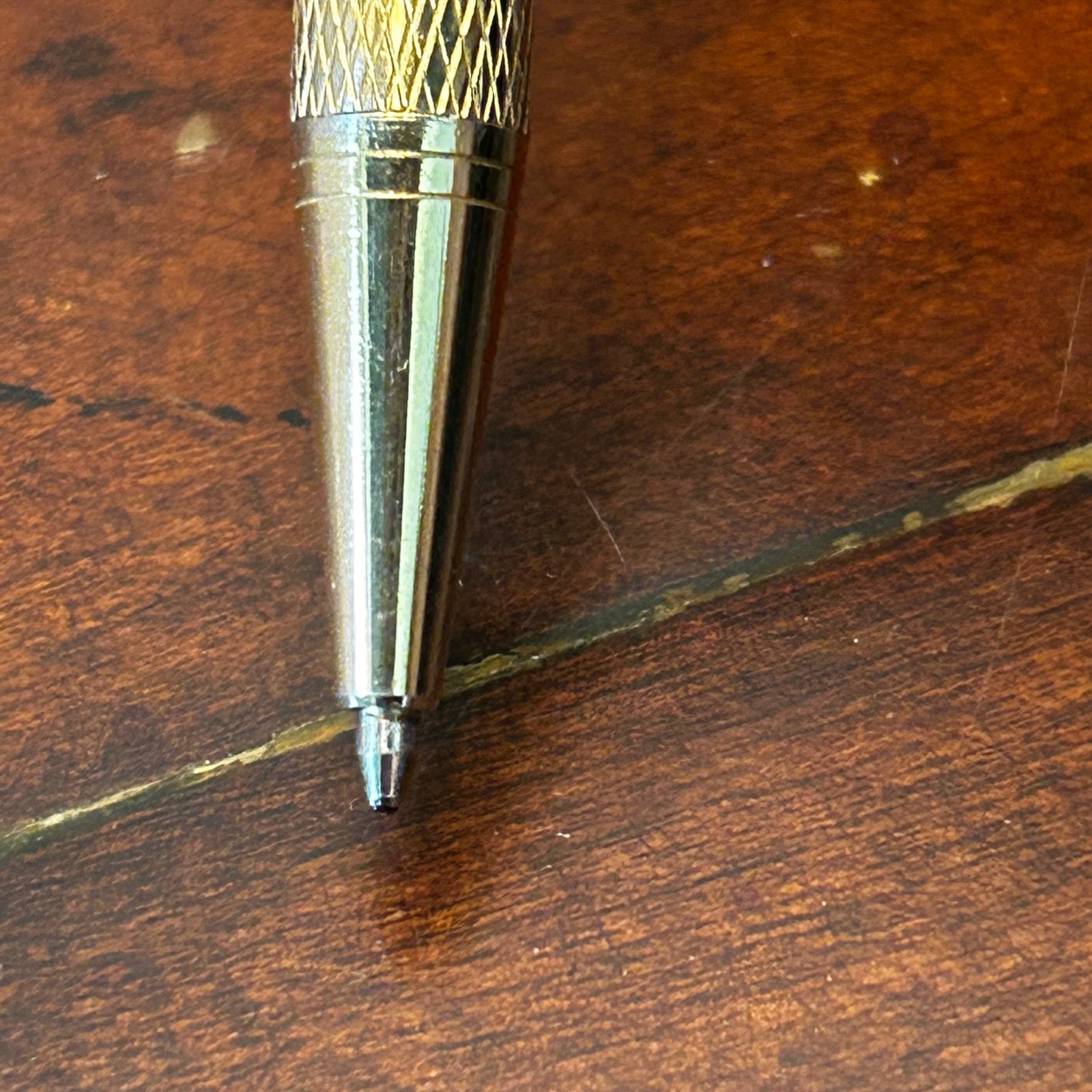 1928 Co Ballpoint Pen Gold Floral Cameo Victorian Filigree Slim Refillable VTG