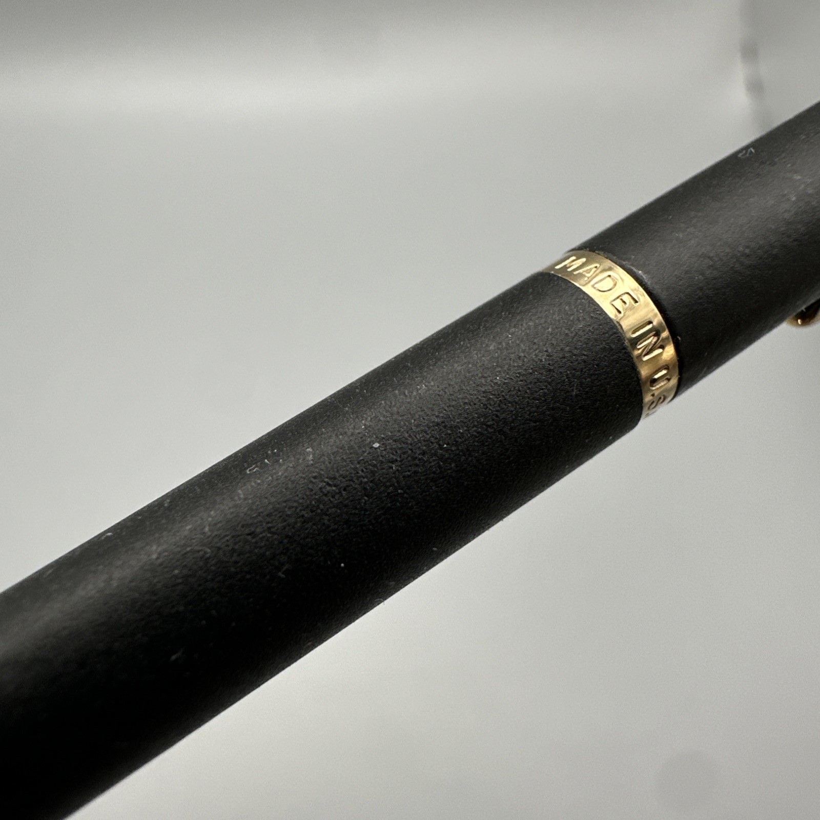 Vintage Colibri Ballpoint Pen in Matte Black w/ Gold Trim USA 1270