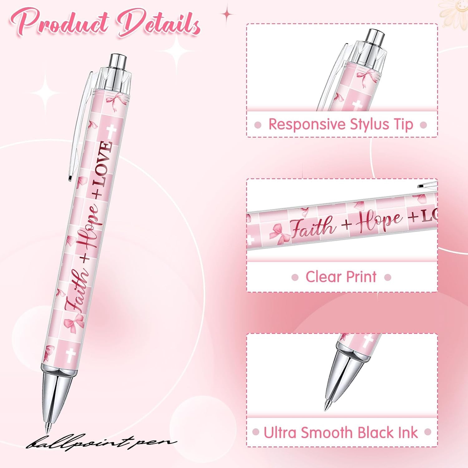 10 Pcs Christian Pens for Women Religious Ink Pens Easter Gifts Inspirational…