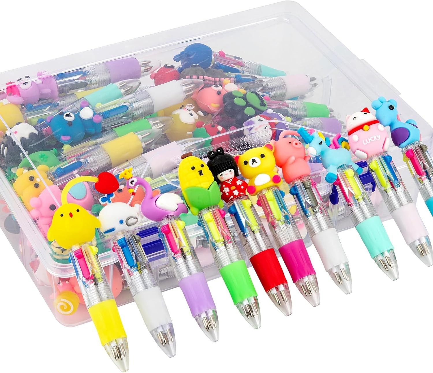 60-Pack Easter Multicolor Pen in One – Cute Easter Pens for Kids, 4-in-1 Ball…