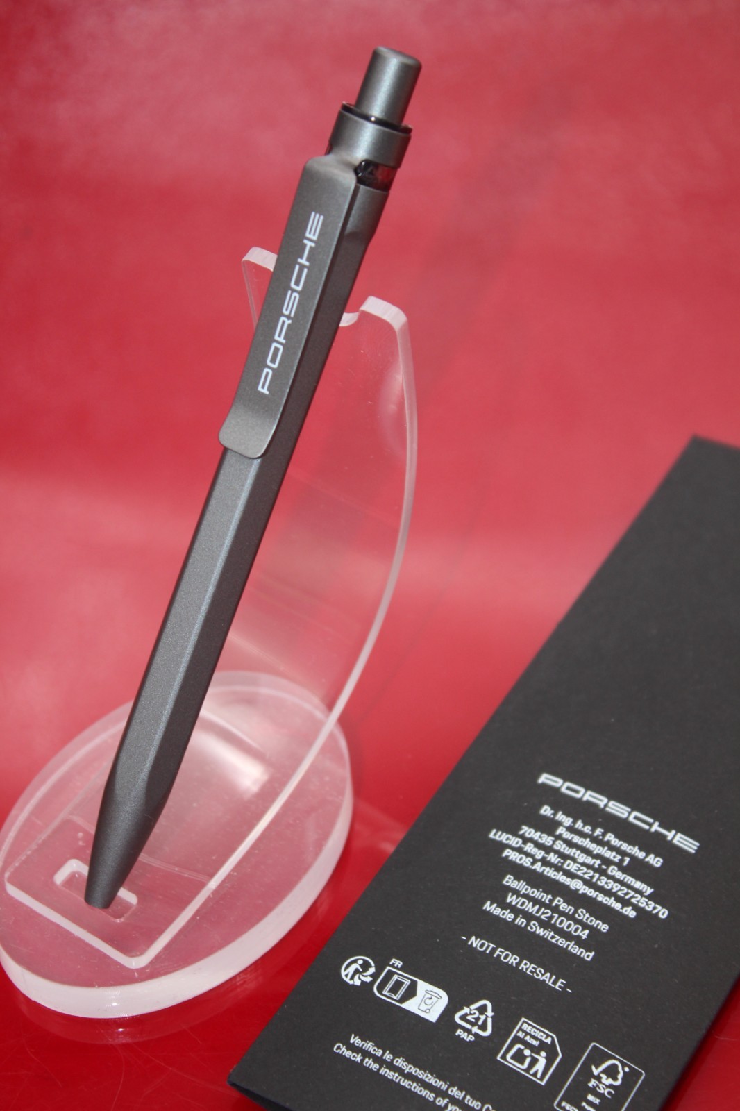 Porsche Ballpoint Pen » Stone » swiss made new sculptural Prodir Pen 911