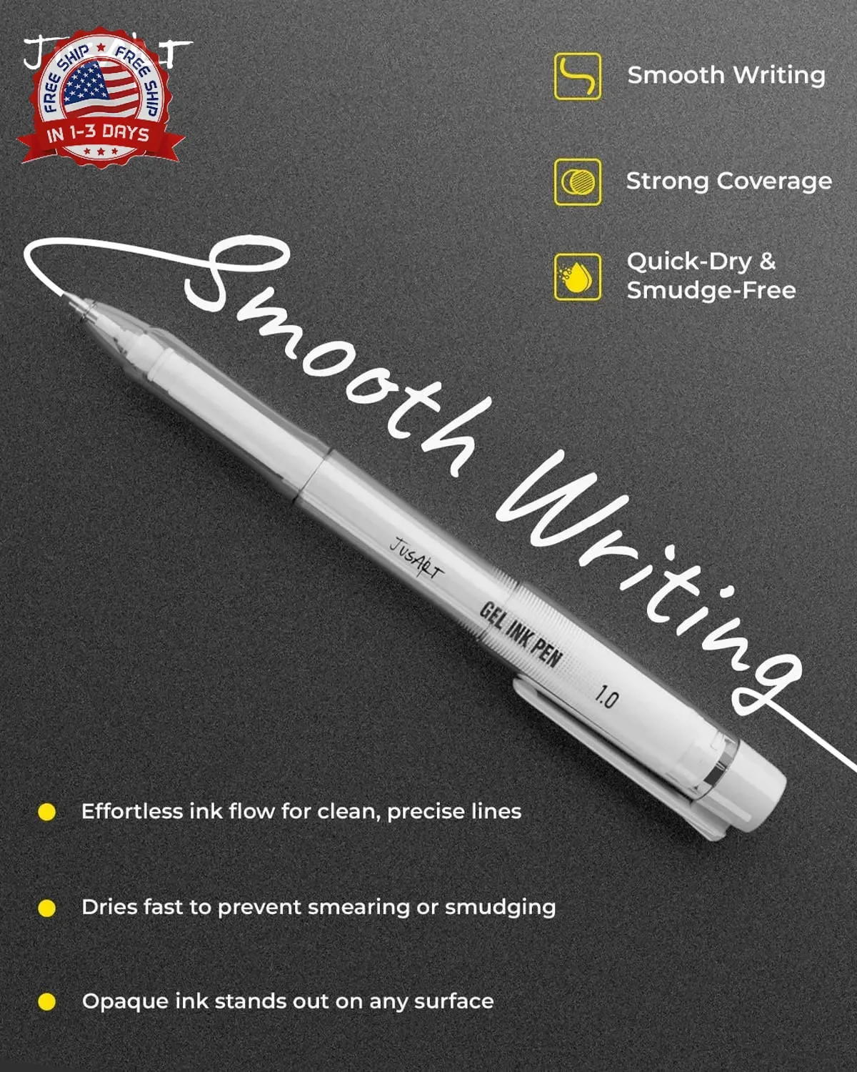 White Pen, Gold Pens & Silver Pen with 0.4mm, 0.5mm & 1.0mm Assorted Tips