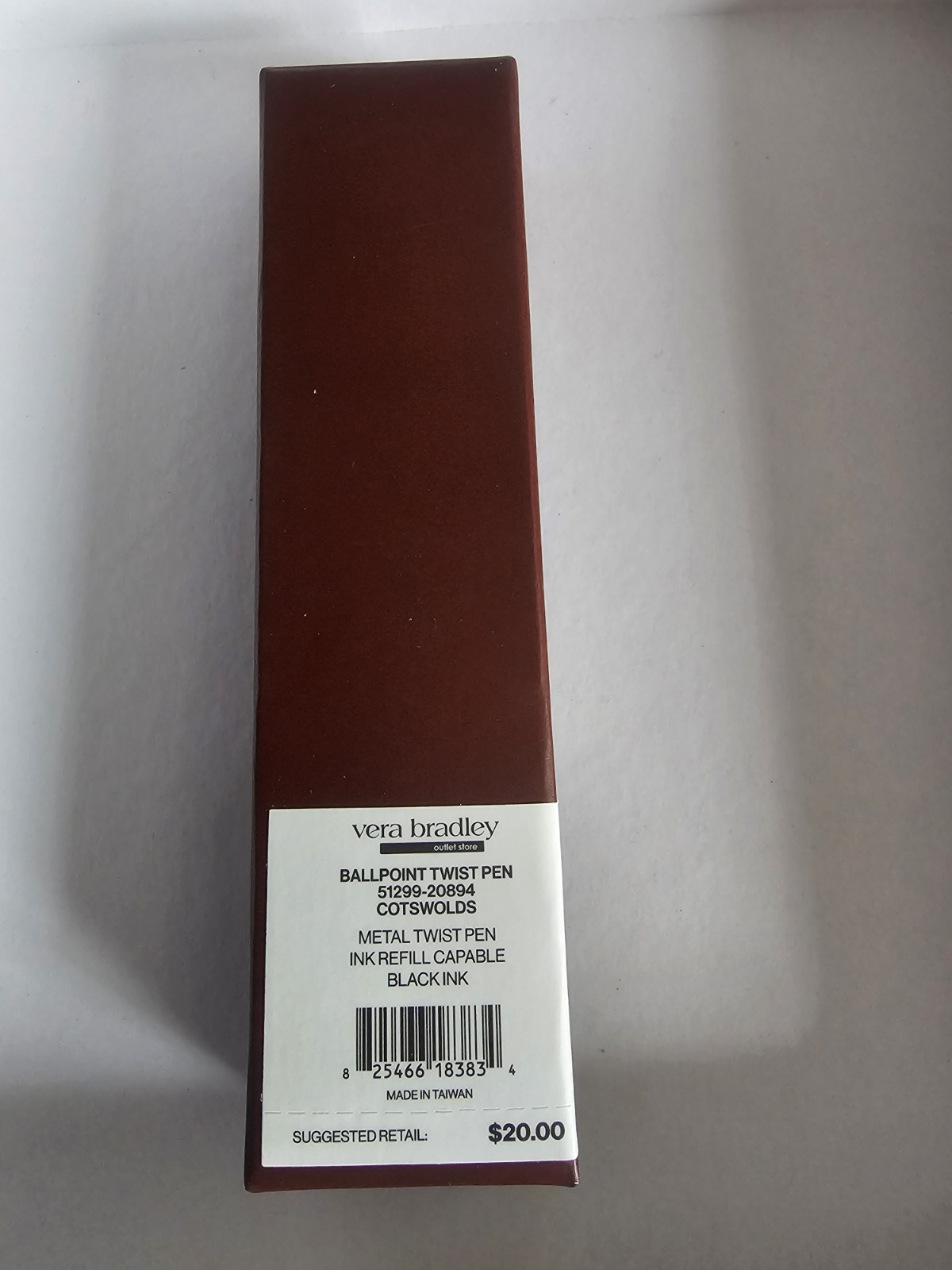 Vera Bradley COTSWOLDS Ball Point Metal barrel Twist Pen (New in Box)