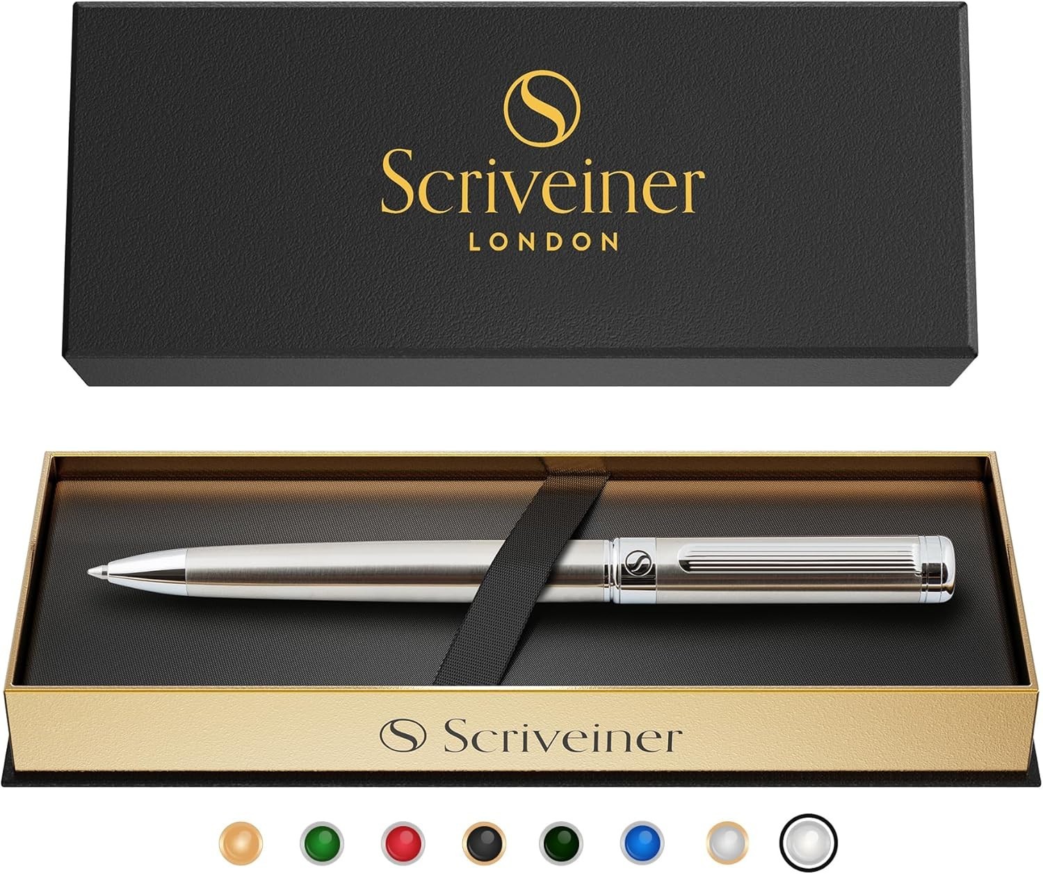 Stunning Luxury Stainless Steel Ballpoint Pen with Schmidt Refill – Perfect Gift
