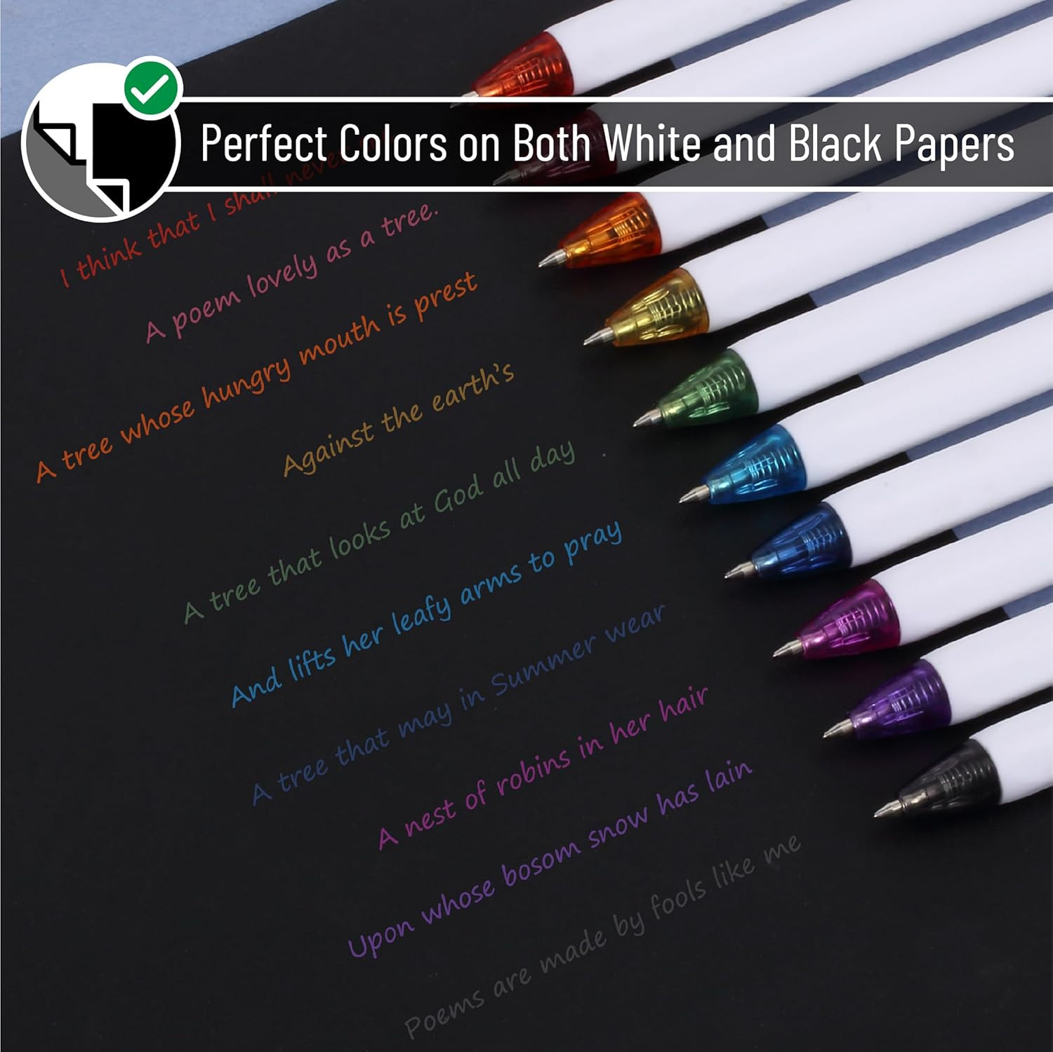 – Cute Ballpoint Pens Assorted Color Ink, 0.7Mm, 10 Colorful Ink