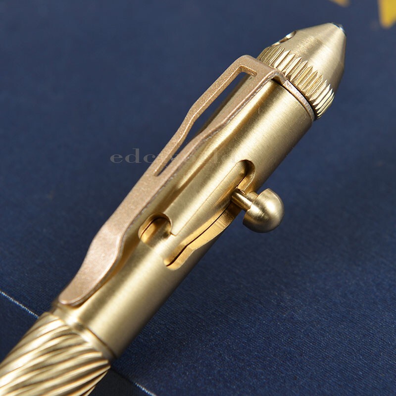 EDC Practical Brass Pocket Ball Pen Business Office Signature Pen Outdoor Travel