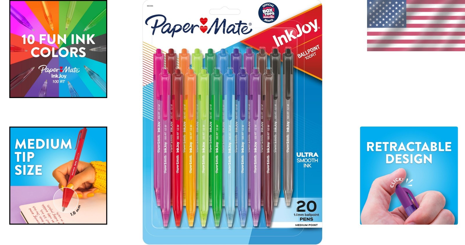 InkJoy 100RT 20-Pack Retractable Ballpoint Pens – Fun Colors for Every Occasion