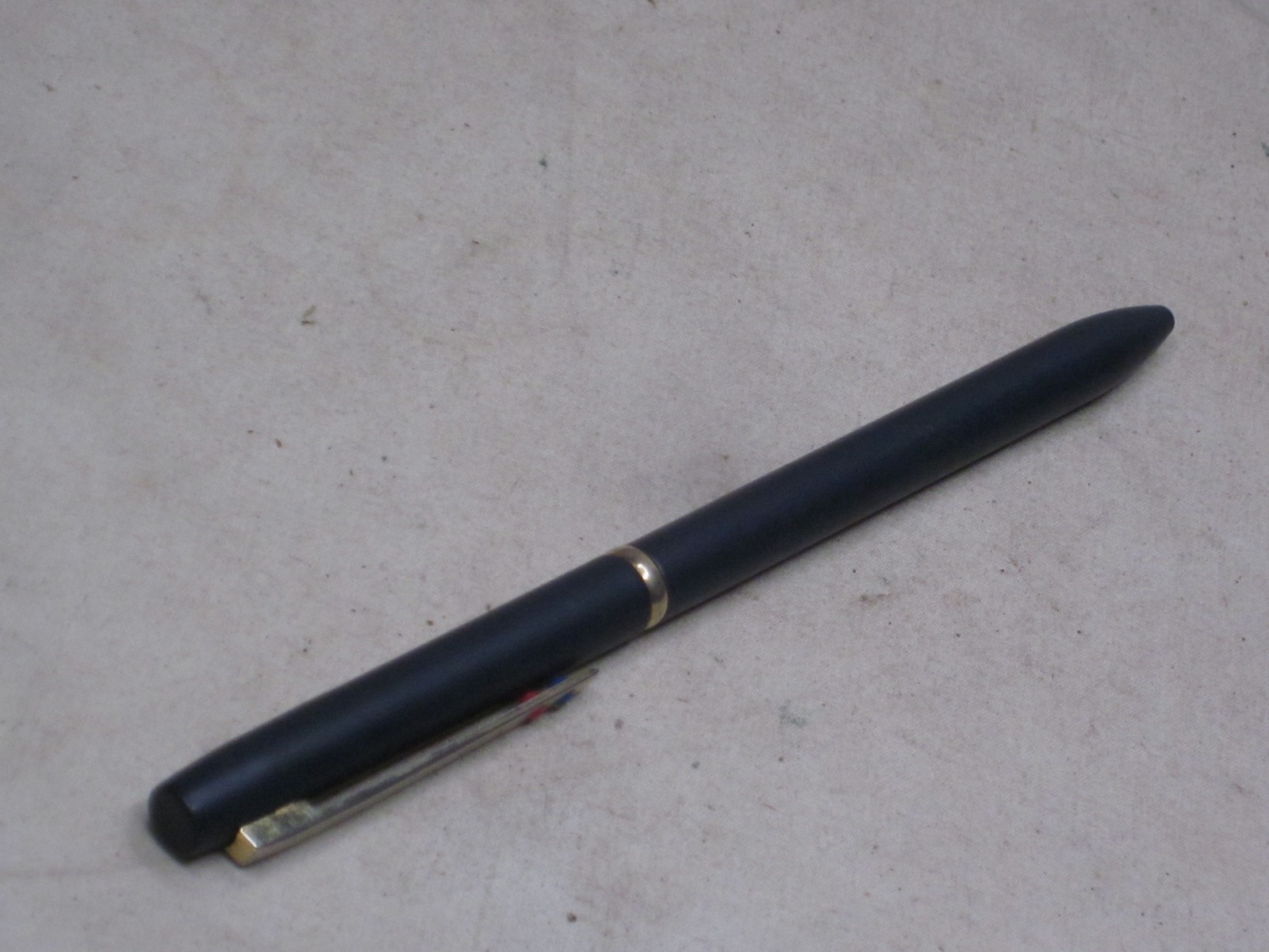 vintage CHROMATIC red & blue dot ballpoint pen blue barrel gold trim