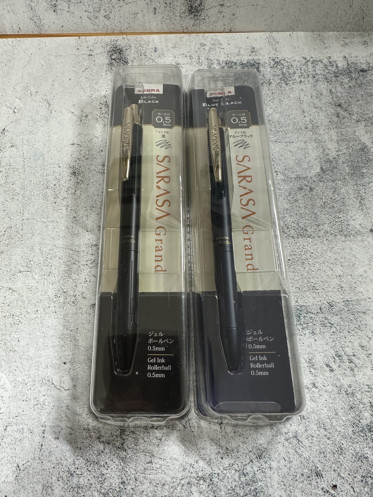 Zebra Sarasa Grand Gel Ink Ballpoint Pen 0.5mm Black And Blue Black Set Of 2