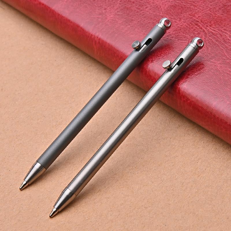 Mini Titanium Bolt Action Pen – Edc Pocket Keychain Ballpoint Travel Signature