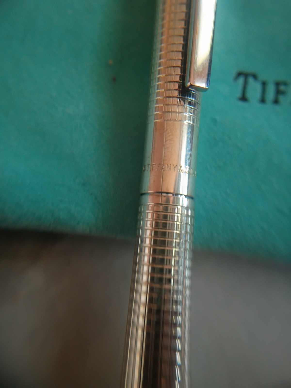 Tiffany & Co 925 Sterling Silver Random House Ballpoint Pen Vintage With Pouch