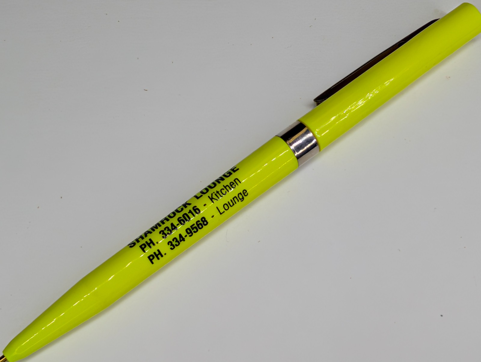 c1970s Shamrock Lounge Kitchen Bar Irish Clover Advertising Ballpoint Pen