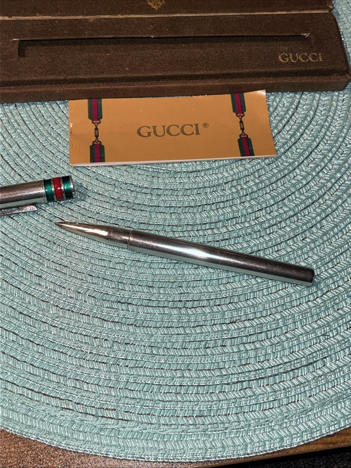 Vintage Gucci FS-10000 Solid Sterling Silver Ballpoint Pen – Working Box Papers