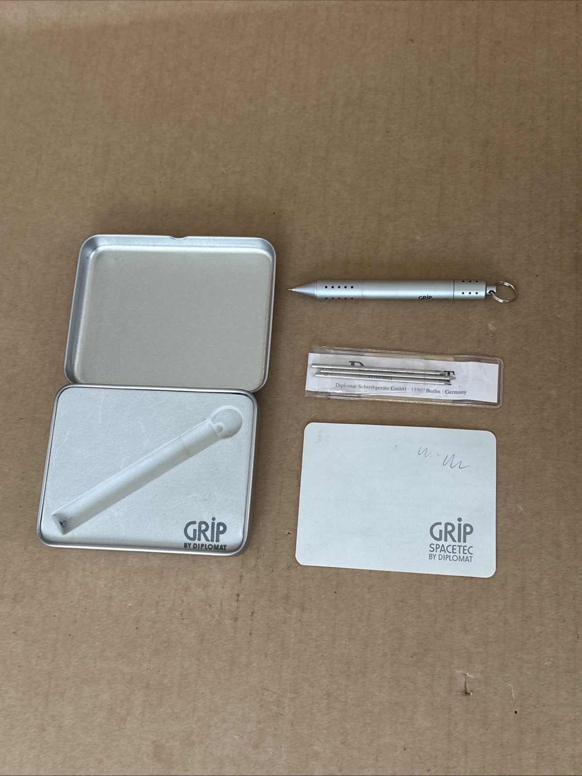 GRIP Spacetec by Diplomat Pen Blue Ink Made in Germany w/ 3 Refills