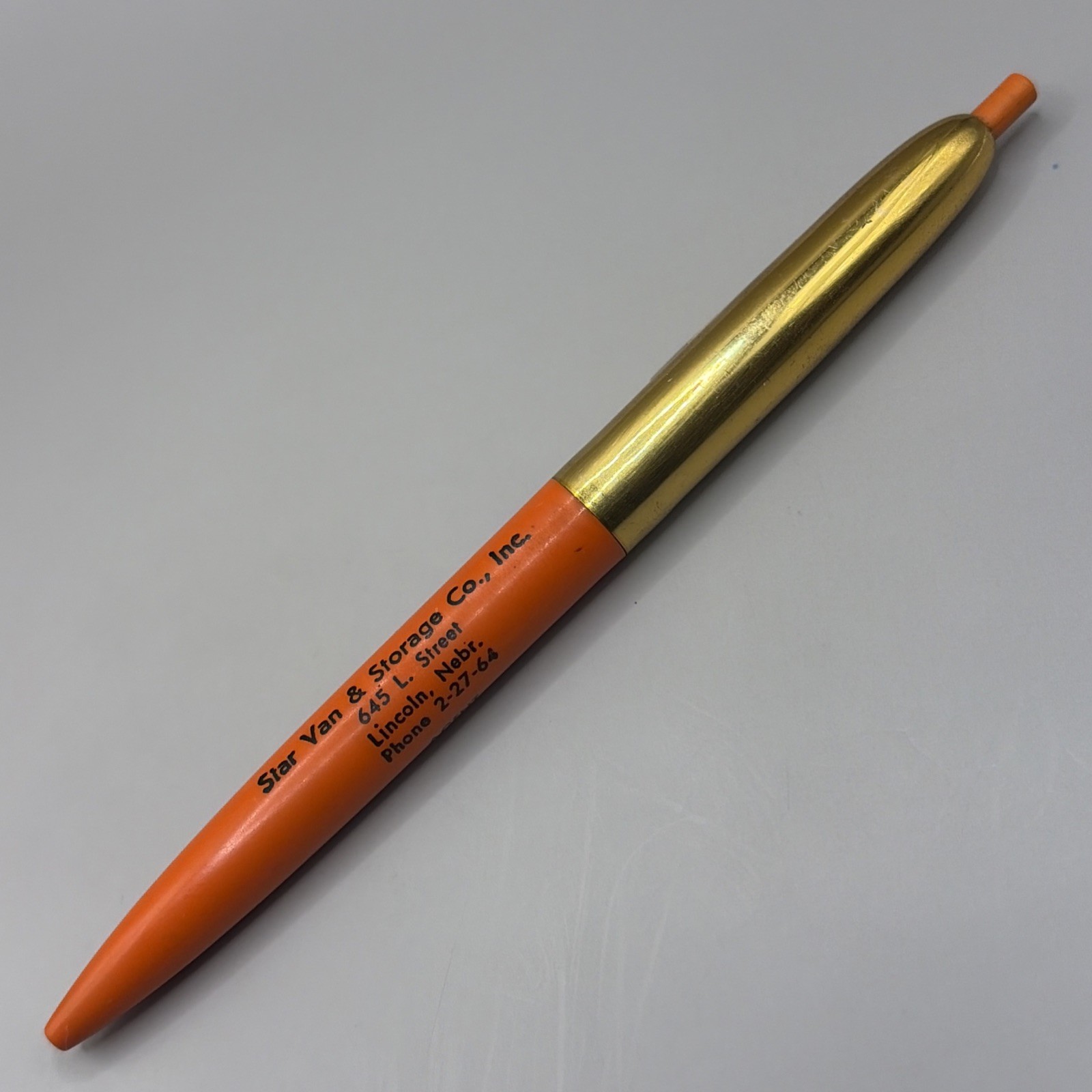 VTG c1950s Ballpoint Pen STAR VAN & STORAGE CO. Lincoln Nebraska NE