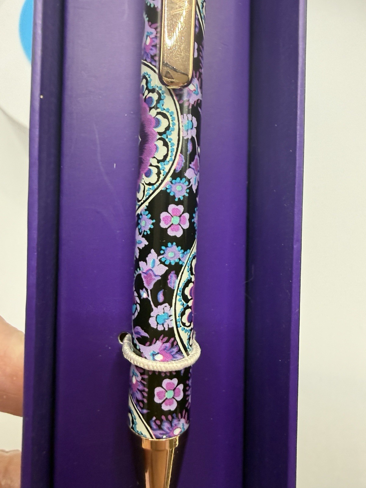 Vera Bradley Ballpoint Ink Pen New In Box Lilac Medallion Pattern