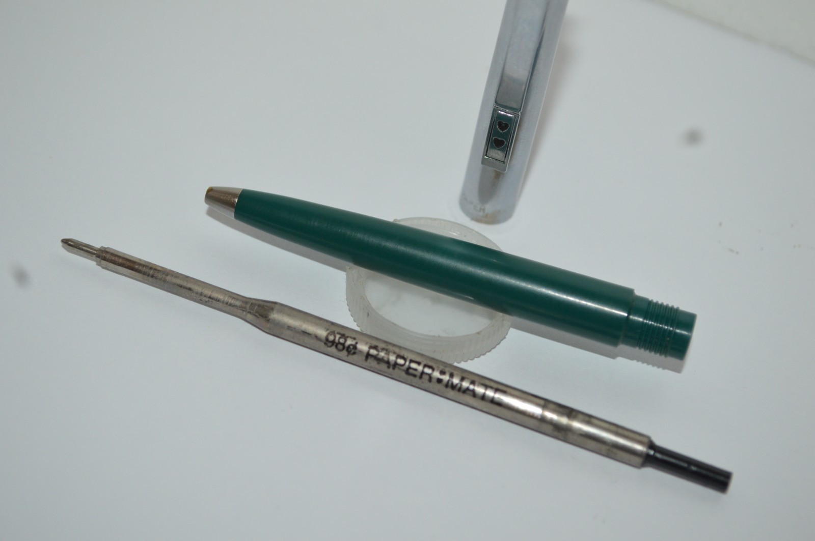 PAPER MATE Profile #2 Regular Grip Ball Pen Dark Green Barrel Made In USA 1990s