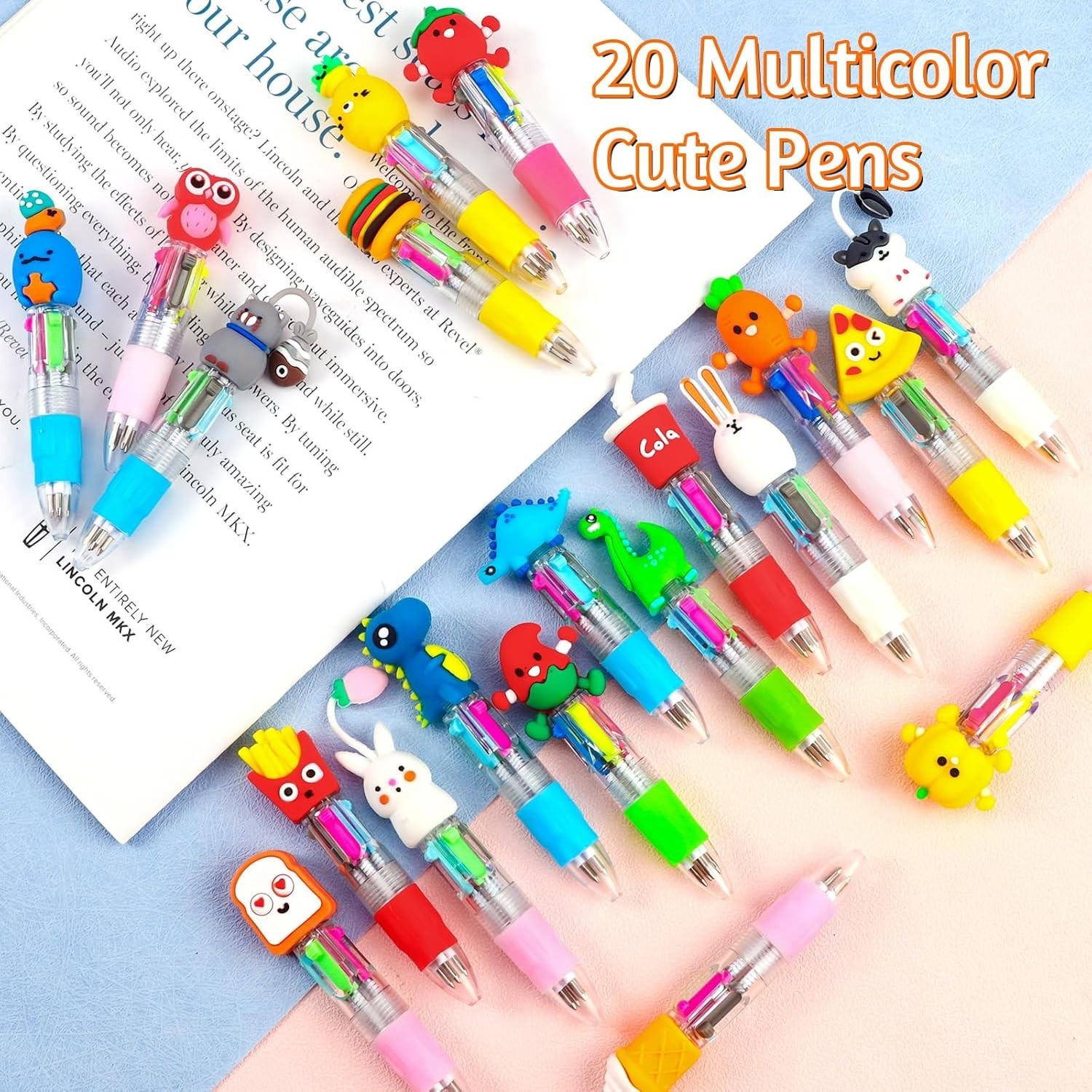 Adorable 20-Pcs Kawaii Ballpoint Pens – 4 Colors Each for Kids’ Creativity