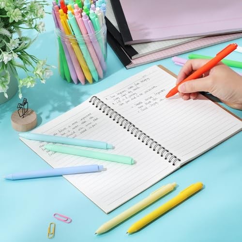 Pcs Gel Ink Pens Bulk, Black Ink 0.5mm Fine Point Retractable Pen 100 Macaron