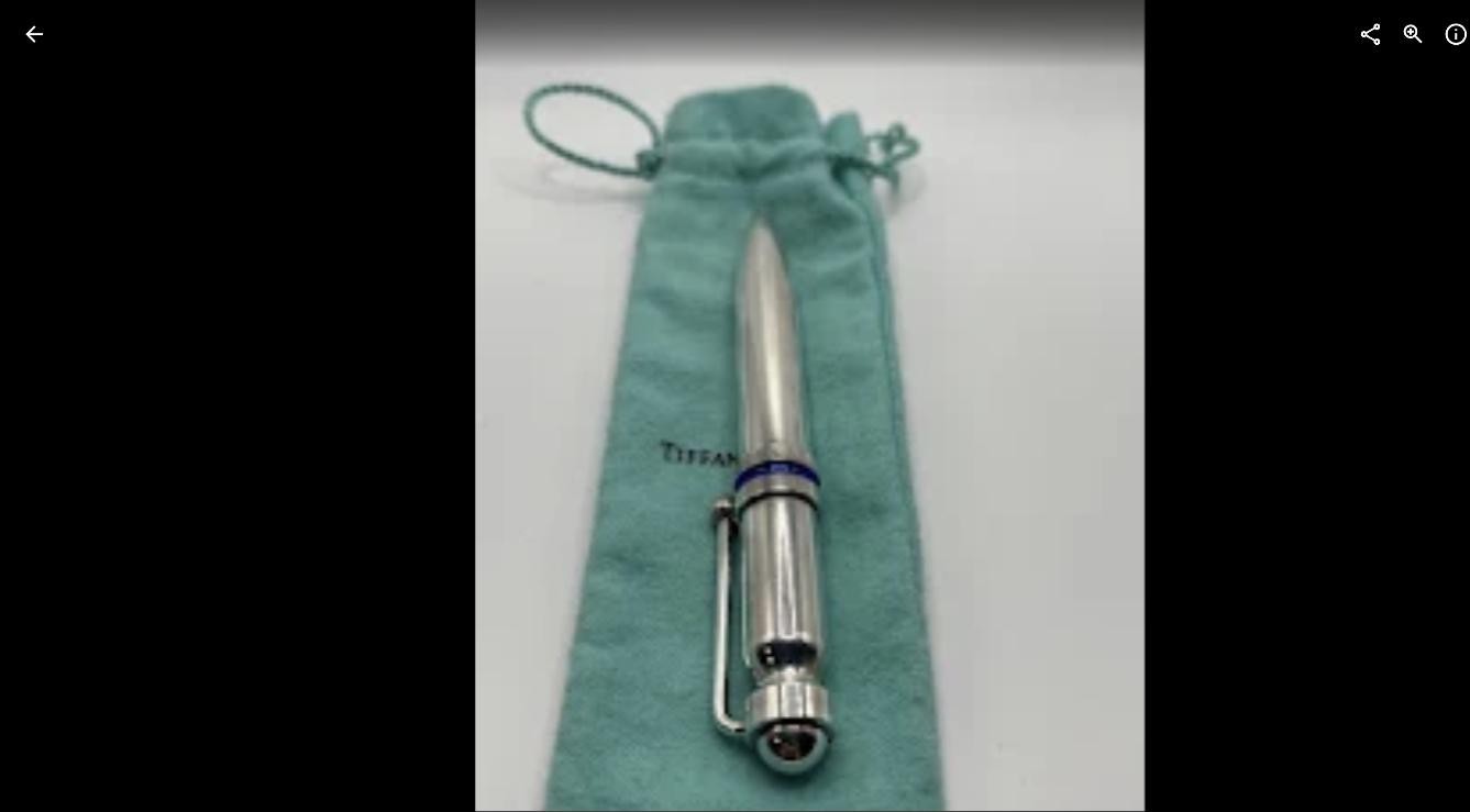 Tiffany & Co Paloma Picasso Sterling Silver Ballpoint Purse Pen Blue Enamel 925
