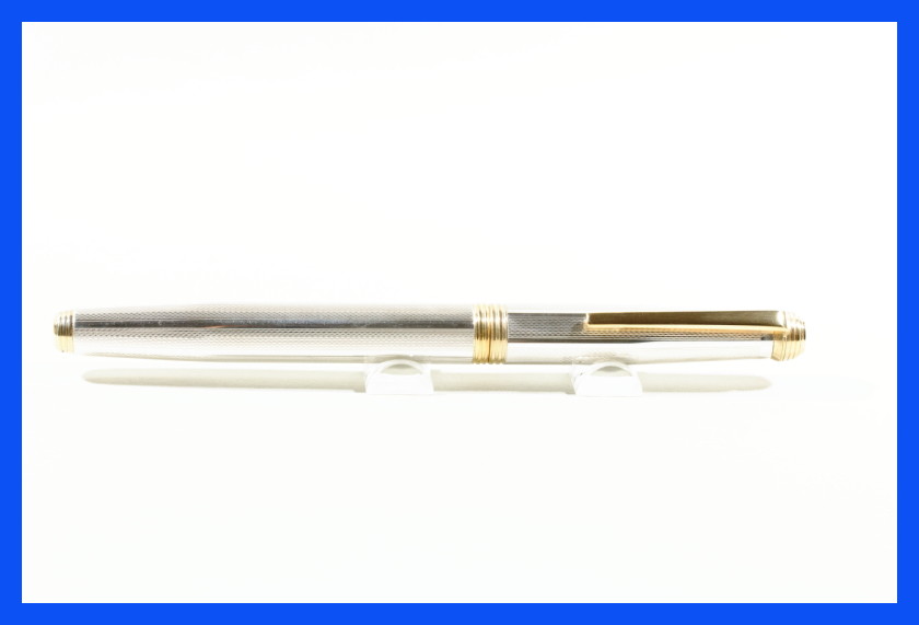 Large Silver FEND cartridge fountain pen UNUSED w 18K Gold Nib / 14cm