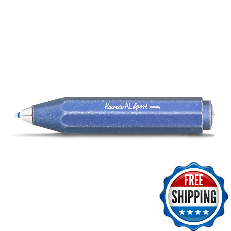 Kaweco Al Sport Ball Pen Stonewash Blue Retractable Ballpoint Pen In Classic